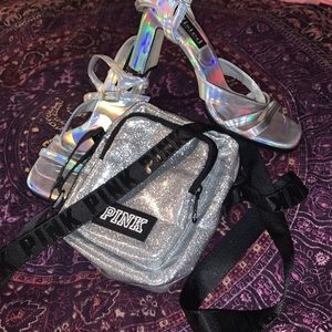 Victoria secret Pink bag and holographic heels